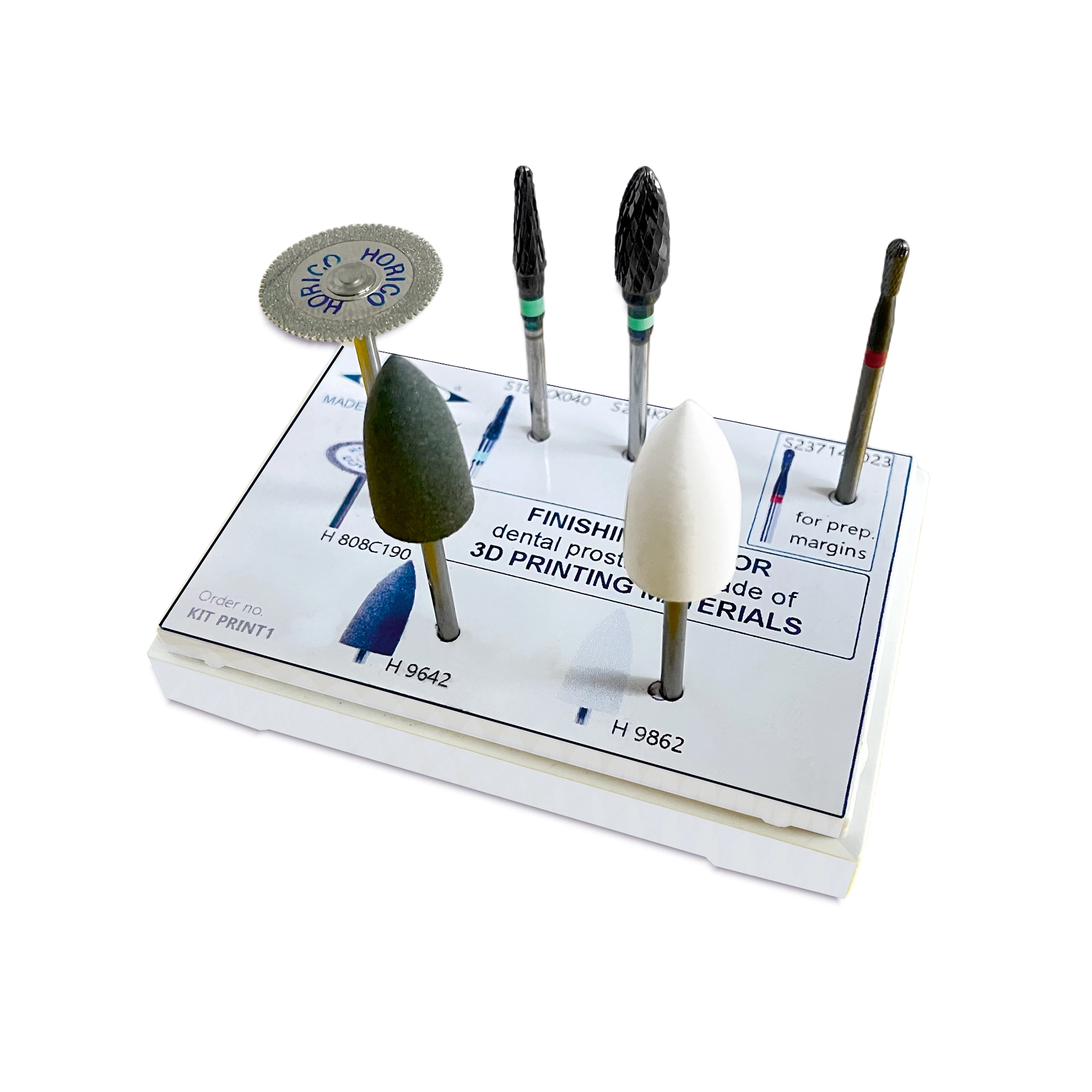 Kit 6 Instrumente (1 Diamantscheibe, 2 TC Cutter, 2 Polierer, 1 TC Fräser)