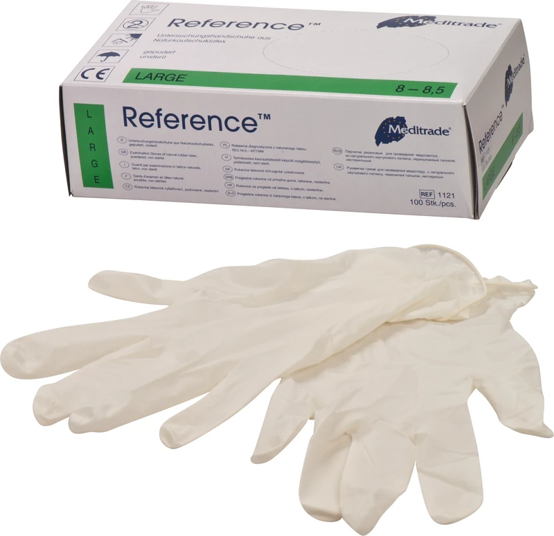 Packung 100 Stück gepudert, natur, L