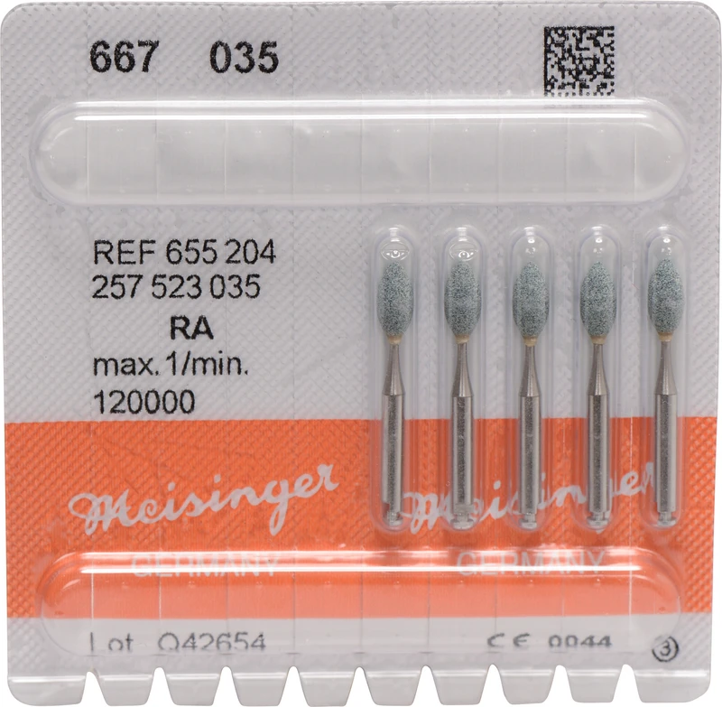 Packung 5 Stück grün mittel, RA, Figur 257, 7 mm, ISO 035 Packung 5 Stück grün mittel, RA, Figur 257, 7 mm, ISO 035