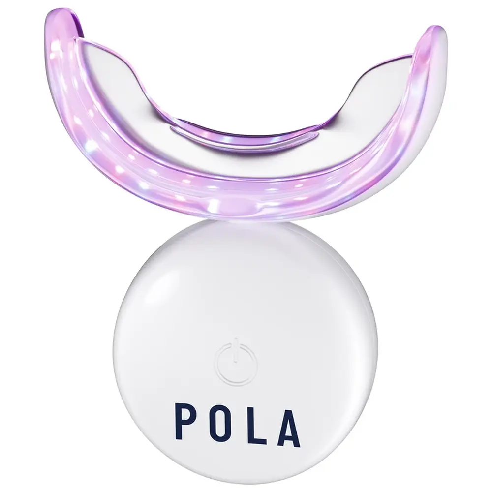 Packung Pola LED Mundstück, 4 x 3 g Zahnaufhellungsspritzen, USB-Kabel, Bedienungsanleitung Packung Pola LED Mundstück, 4 x 3 g Zahnaufhellungsspritzen, USB-Kabel, Bedienungsanleitung
