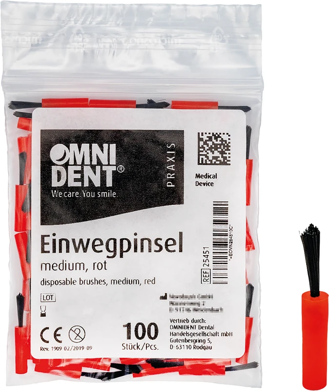 Packung 100 Stück rot, Haar schwarz und lang, mittel