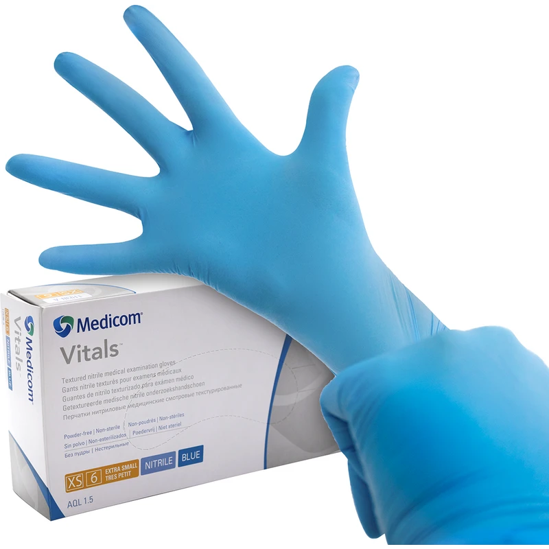 217095 - Medicom® SafeTouch® Advanced™ Vitals™ Nitril-Handschuhe - Packung 100 Stück puderfrei, blau, XS