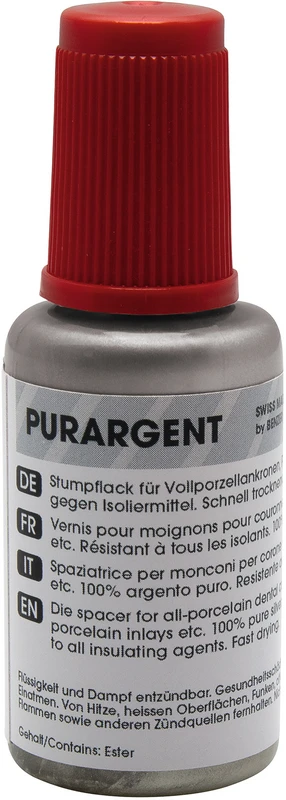 Flasche 20 ml Stumpflack, silber Flasche 20 ml Stumpflack, silber