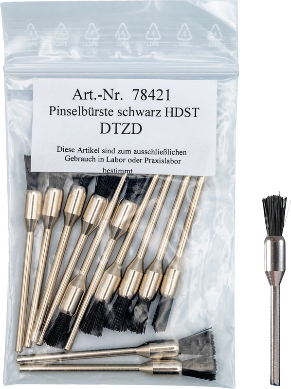 Packung 12 Bürsten Borsten schwarz