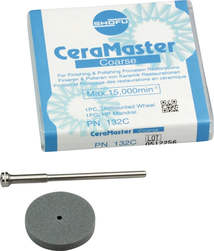 34851 - CeraMaster - Stück unmontiert, dunkelgrau grob, Figur Rad, ISO 220, 1 Mandrell
