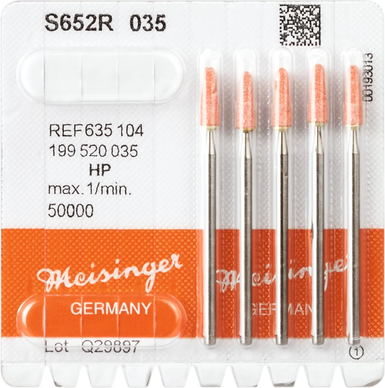 82291 - Keramische Schleifer S652R - Packung 5 Stück orange mittel, HP, Figur 199, 10,5 mm, ISO 035