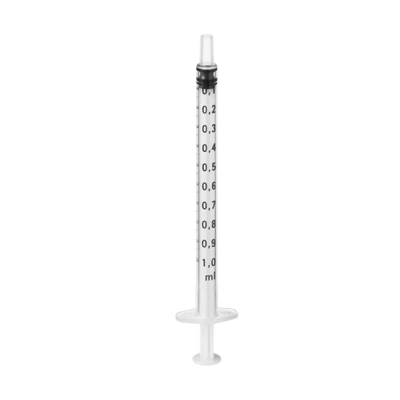 Packung 100 Stück 1 ml, ohne Kanüle, 3-teilig Packung 100 Stück 1 ml, ohne Kanüle, 3-teilig