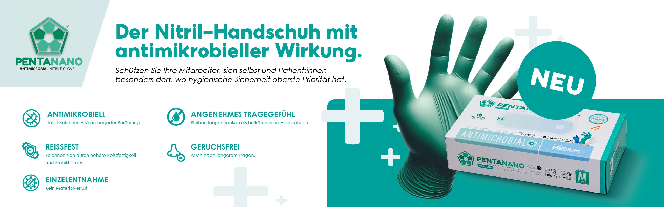 PENTANANO - Der Nitrilhandschuh mit antimikrobieller Wirkung. Pentanano Antimicrobial Nitril