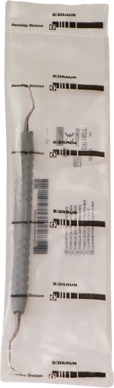 61153 - Titanküretten nach Langer AC - Stück Figur 5/6, 175 mm, PEEK Griff, Titan, grau