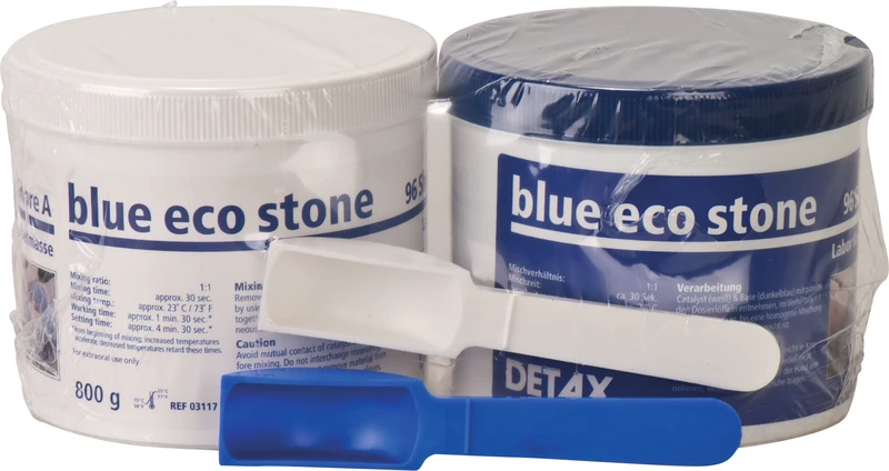 30259 - blue eco stone - Standardpackung 800 g Base, 800 g Katalysator, 2 Dosierlöffel
