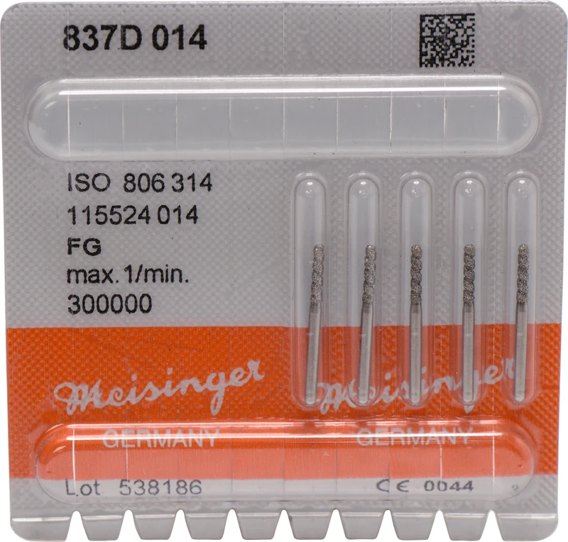 Packung 5 Stück blau mittel, FG, Figur 115 lang, 9,5 mm, ISO 014 Packung 5 Stück blau mittel, FG, Figur 115 lang, 9,5 mm, ISO 014