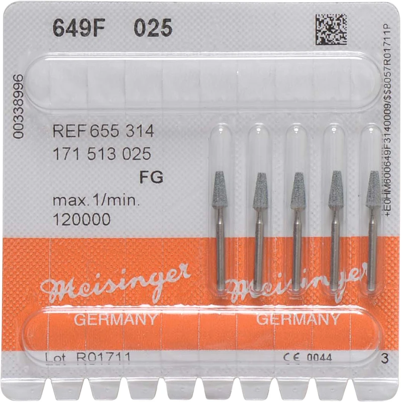 Packung 5 Stück grün fein, FG, Figur 171, 6 mm, ISO 025 Packung 5 Stück grün fein, FG, Figur 171, 6 mm, ISO 025