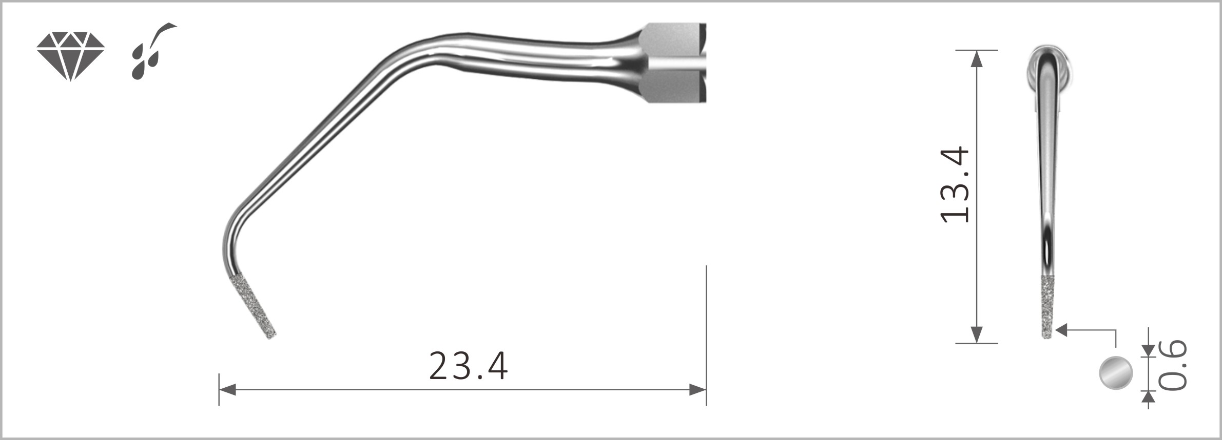107155607 - Endodontie Spitzen / Feilenhalter - Stück, EN10D Passend für NSK® Diamantspitze zur effizienten apikalen Politur von Frontzähnen. 