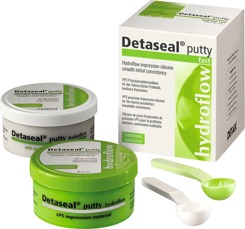 55693 - Detaseal® hydroflow putty - Packung 250 ml Base, 250 ml Katalysator, Zubehör