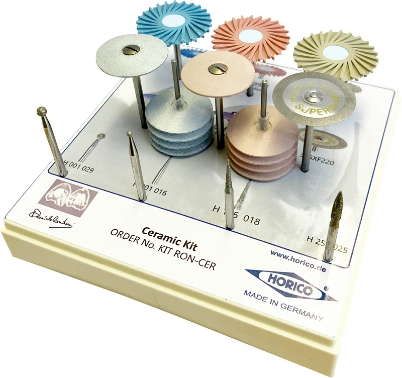 Kit 4 Diamantschleifer, 1 Diamantscheibe,13 Polierer