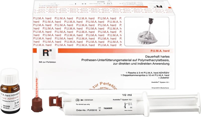 102201 - P.U.M.A. hard - Systempackung 3 ml Adhäsiv, 10 ml Doppelkammerspritze, 5 Mischkanülen MPN 2