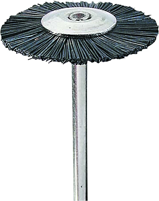 78391 - Radbürste Handstück - Packung 12 Stück montiert, Borsten schwarz, 21 mm