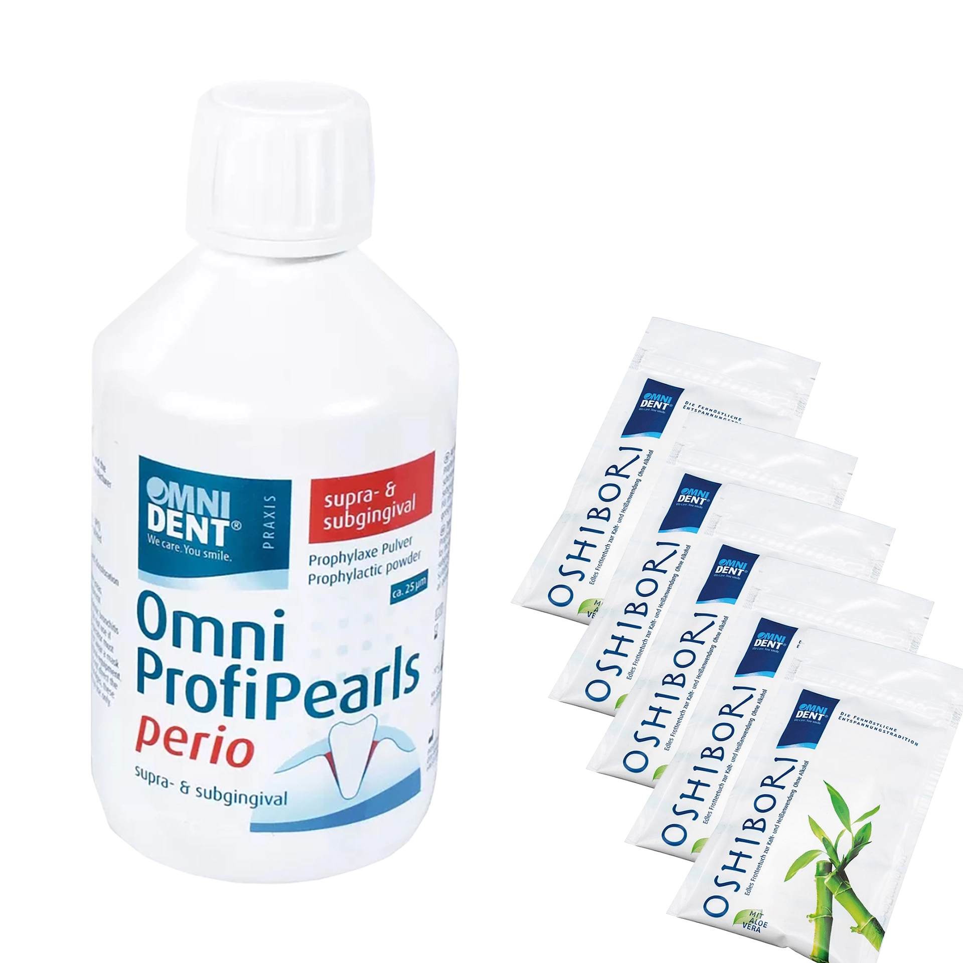 Set 3 x 100 g Pulver perio + 5 x Omni OSHIBORI Set 3 x 100 g Pulver perio + 5 x Omni OSHIBORI