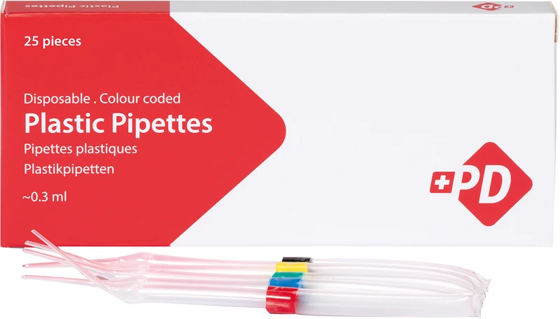 210736 - Plastikpipetten 0,3 - Packung 25 Stück sortiert, 0,3 ml
