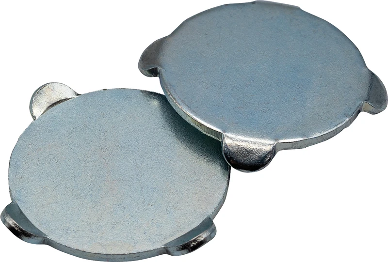 33287 - Magnet-System - Packung 50 Haftscheiben gestanzt, mit 4 aufgekanteten Ohren, vernickelt