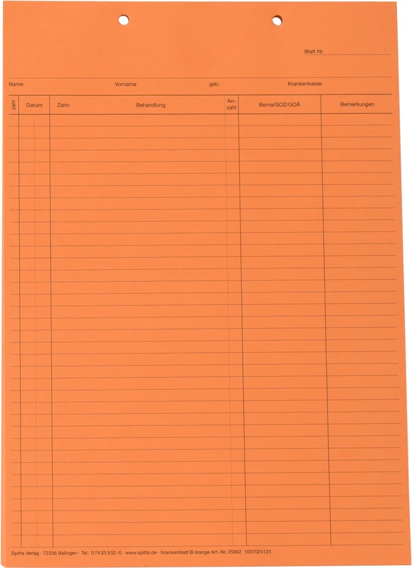 Stück 100 Blatt orange, kopfgelocht, für DIN A5 Stück 100 Blatt orange, kopfgelocht, für DIN A5