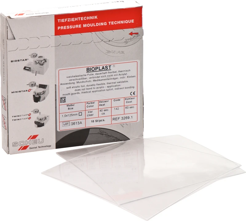 Packung 10 Stück klar, eckig, Ø 125 mm, Stärke 1 mm