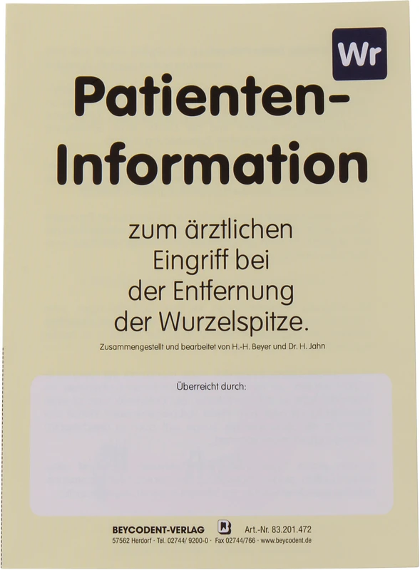80694 - Patienten-Info - Packung 50 Stück Entfernung Wurzelspitze