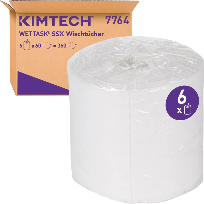 Karton 6 Rollen x 60 Tücher, weiß Karton 6 Rollen x 60 Tücher, weiß