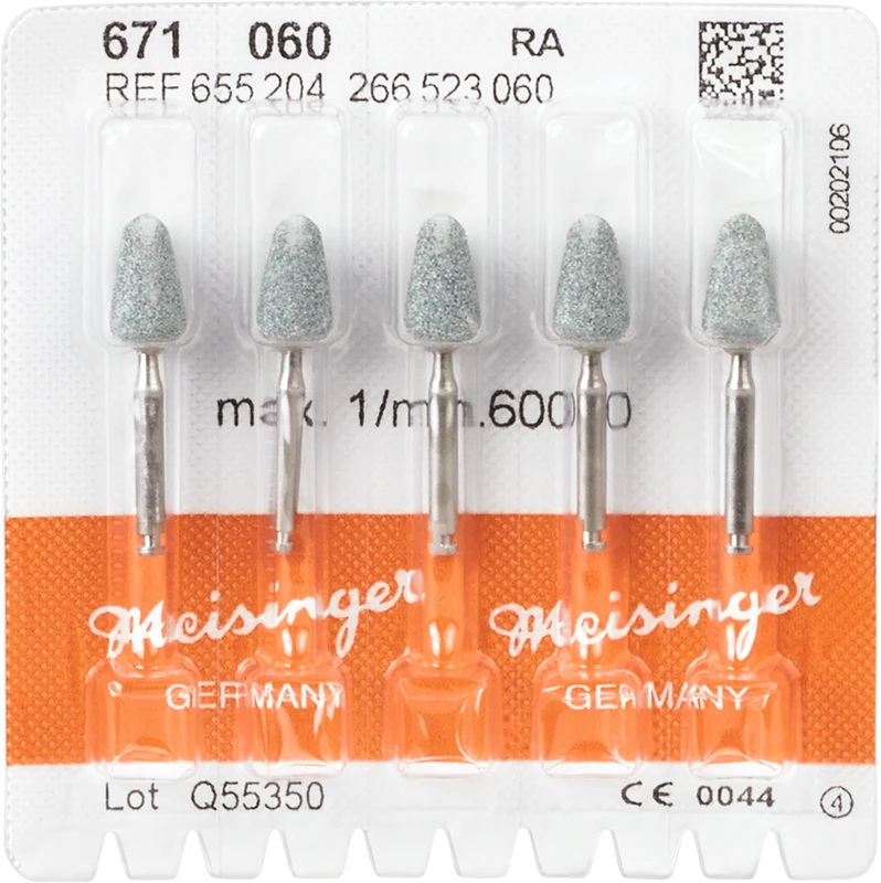 Packung 5 Stück grün mittel, RA, Figur 266, 10 mm, ISO 060 Packung 5 Stück grün mittel, RA, Figur 266, 10 mm, ISO 060