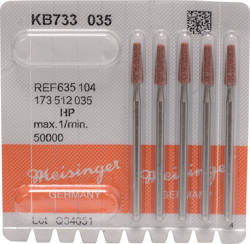 22705 - Keramische Schleifer KB733 - Packung 5 Stück braun mittel, HP, Figur 173, 10,5 mm, ISO 035 22705 - Keramische Schleifer KB733 - Packung 5 Stück braun mittel, HP, Figur 173, 10,5 mm, ISO 035