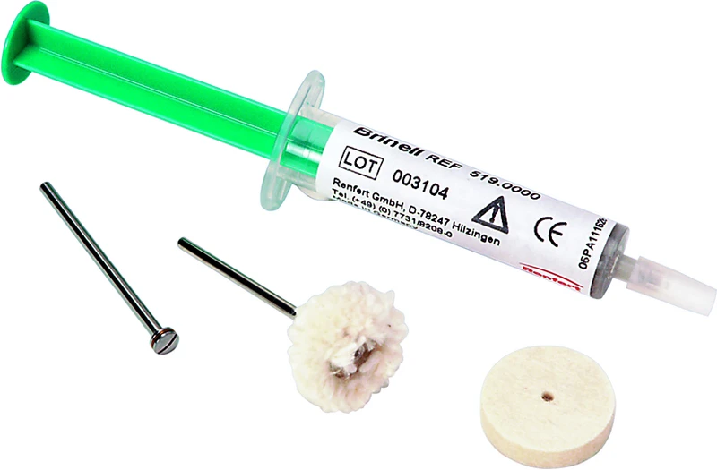 Packung 5 ml Paste, 1 Baumwollschwabbel, 1 Filzrad, 1 Mandrell Packung 5 ml Paste, 1 Baumwollschwabbel, 1 Filzrad, 1 Mandrell
