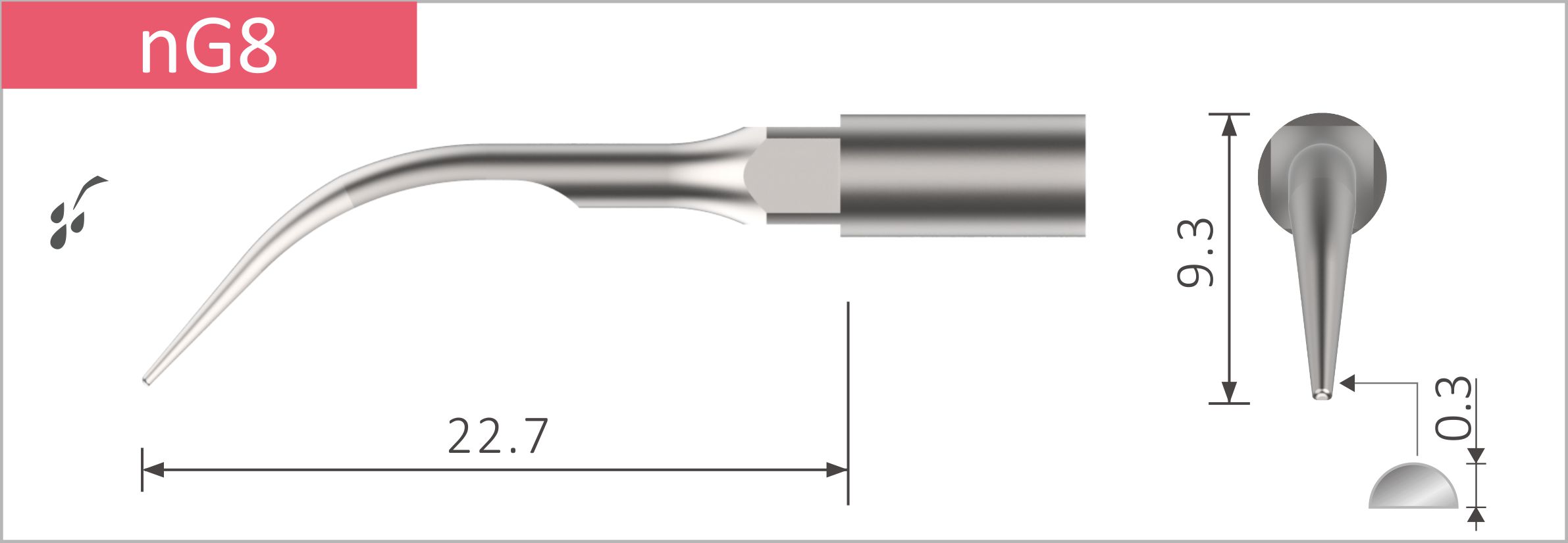 107155722 - Piezo Scaler für NSK® Scalergeräte (VARIOS) - Stück, nG8 Piezo Scaler Universell schlank. 