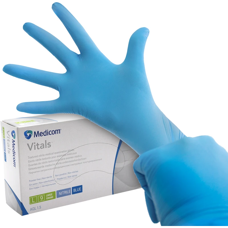 217098 - Medicom® SafeTouch® Advanced™ Vitals™ Nitril-Handschuhe - Packung 100 Stück puderfrei, blau, L