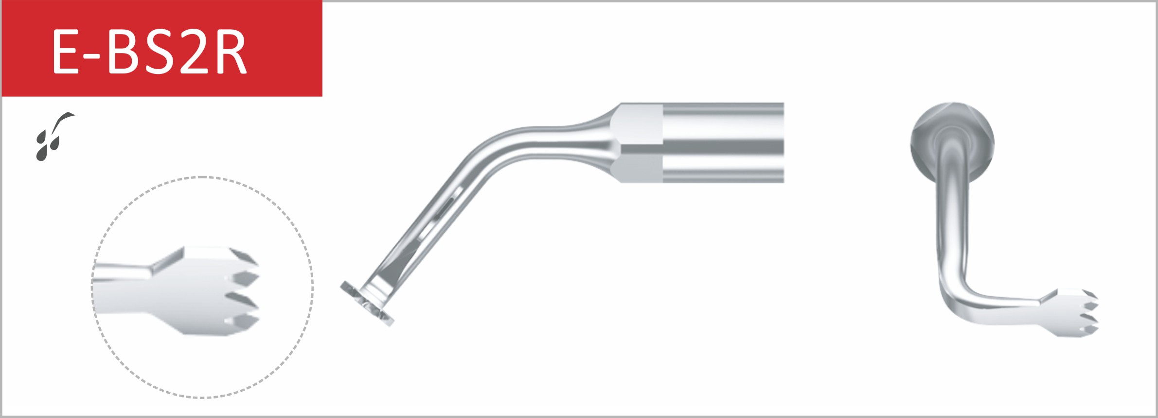 107155575 - Knochenchirurgie - Passende Spitzen für EMS® Chirurgie Geräte - Stück, E-BS2R Rechte kortikale Knochensäge. Zum Schneiden der Ramus Kortikalis. 