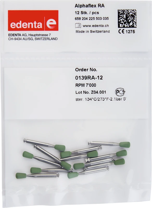 52813 - Alphaflex - Packung 12 Stück grün, RA, Figur 225, 6 mm, ISO 035