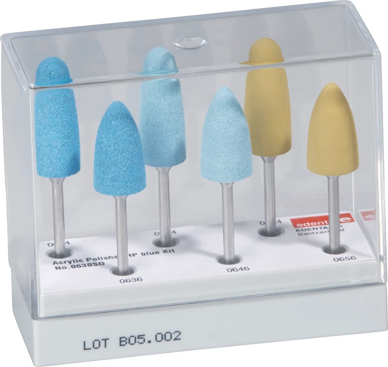 Kit 6 Stück (4 x Acrylic Polierer 0634, 0636, 0644, 0646, 2 x Exa Technique gelb 0656, 0654)