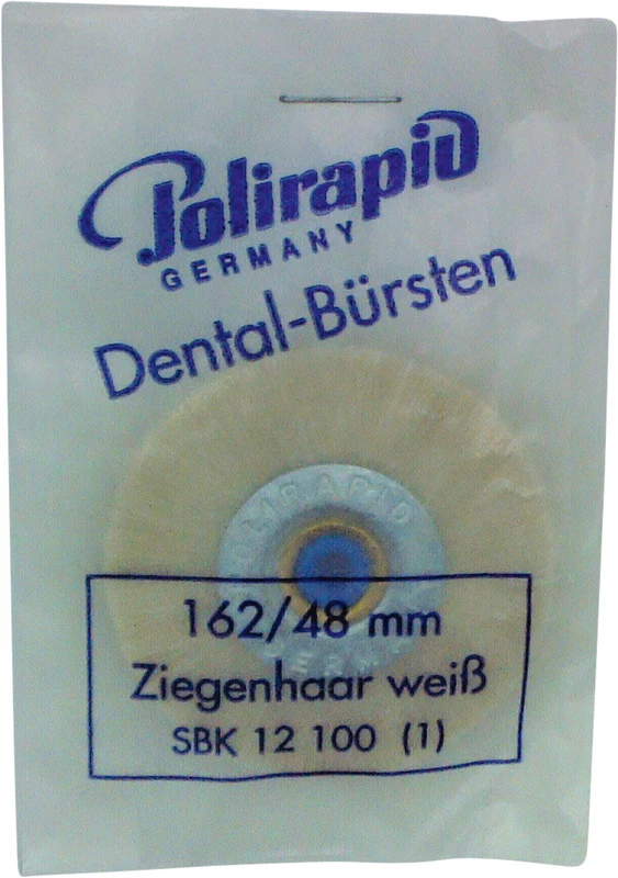 Stück mit Kunststoffkern, Ziegenhaar weiß, Ø 48 mm, S: 5 mm