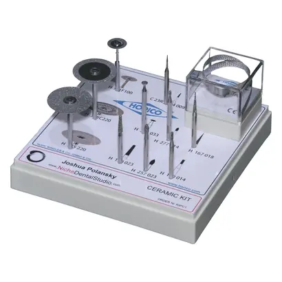 296162 - PC1 Keramikbearbeitung - Kit 3 Diamantscheiben, 6 Diamantschleifer, 1 Bohrer, 1 Separierstreifen
