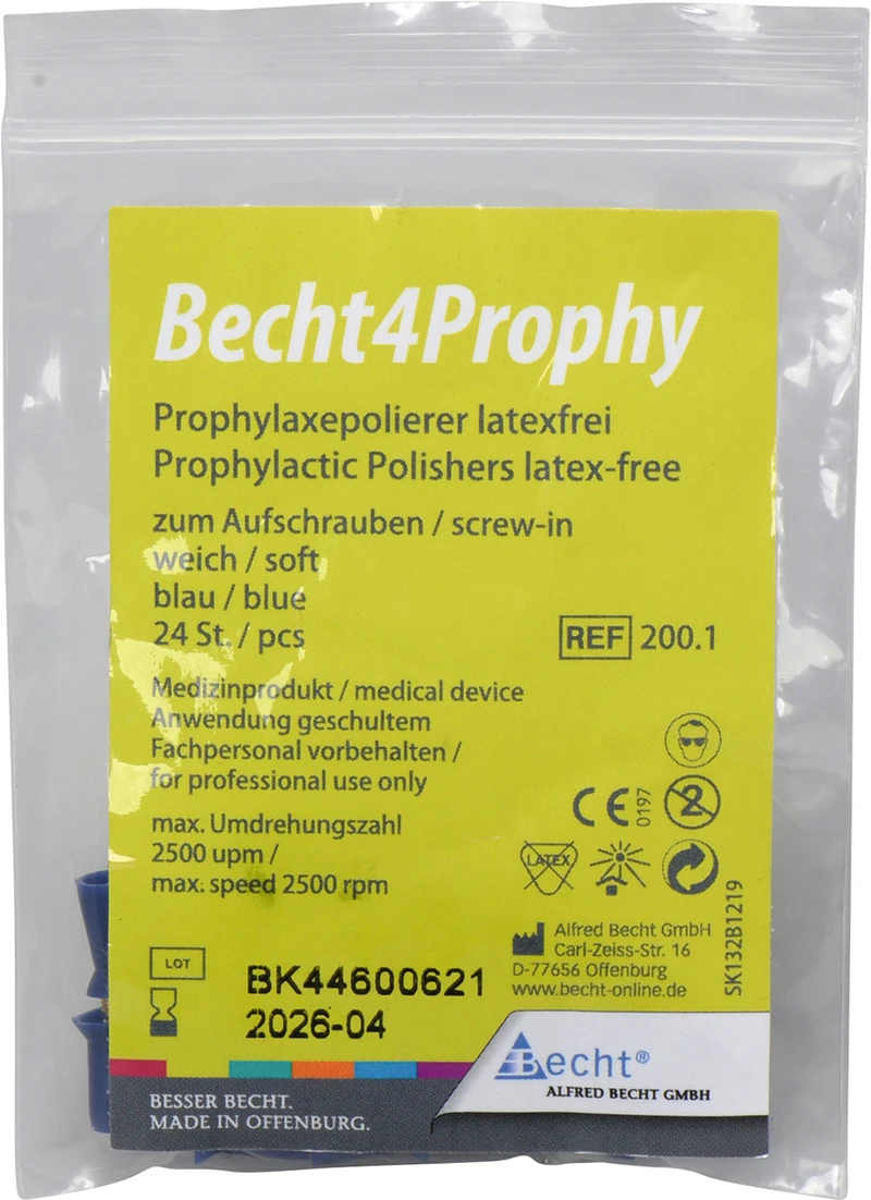 Packung 24 Stück blau, Kelch, aufschraubbar, weich