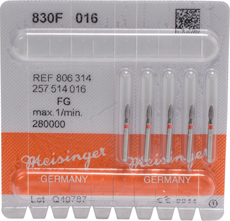 Packung 5 Stück rot fein, FG, Figur 257 Birne, 4,5 mm, ISO 016