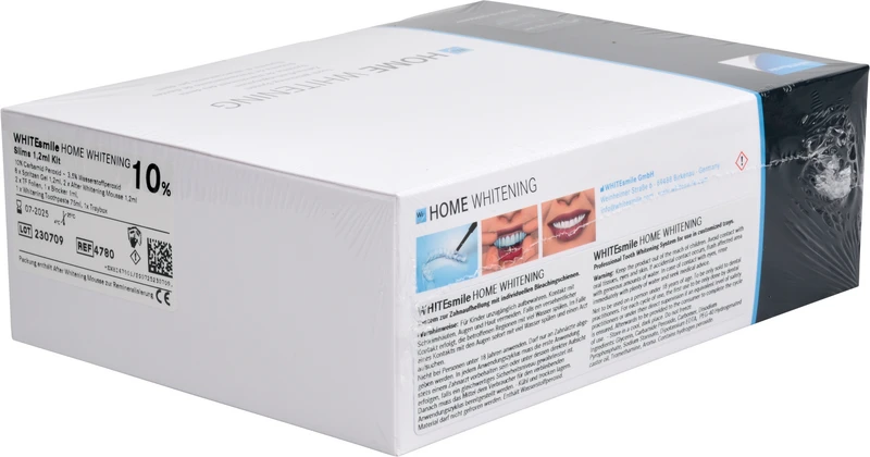 Slim Kit 8 x 1,2 ml Zahnaufhellungsgel 10 % CP, 2 x 1,2 ml After Whitening Mousse, Zubehör