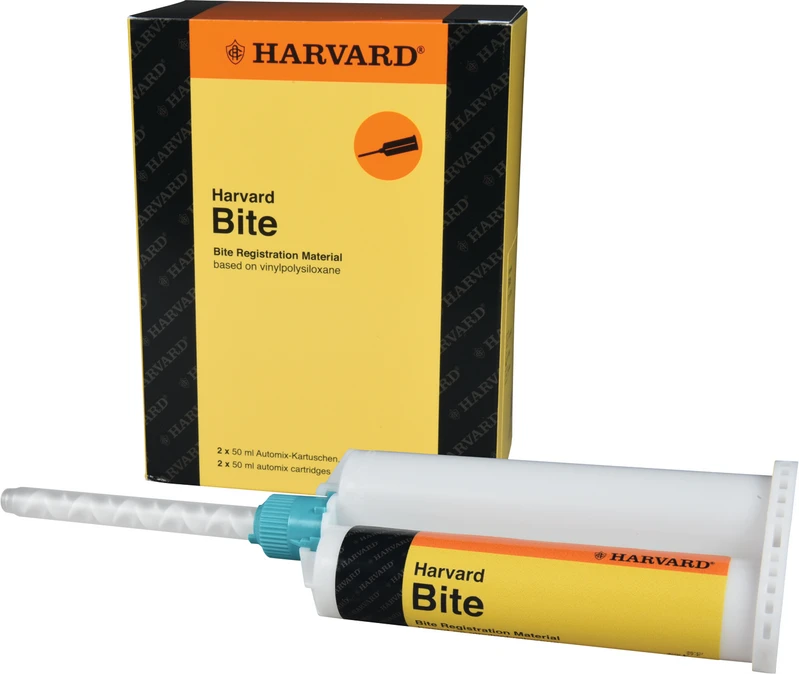 104096 - Harvard Bite - Packung 2 x 50 ml Doppelkartusche Vanille, 12 Mischkanülen gelb