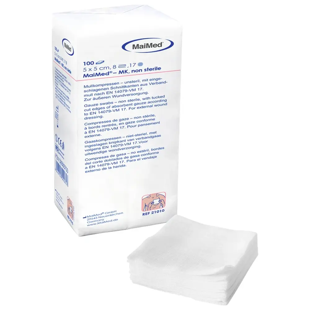 Packung 100 Stück 8-fach, unsteril, 5 x 5 cm