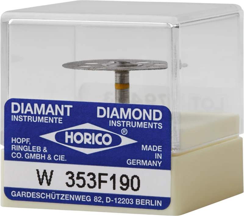 Stück doppelseitig, sehr flexibel, gelb x-fein, RA, Figur 353, 0,5 mm, ISO 190