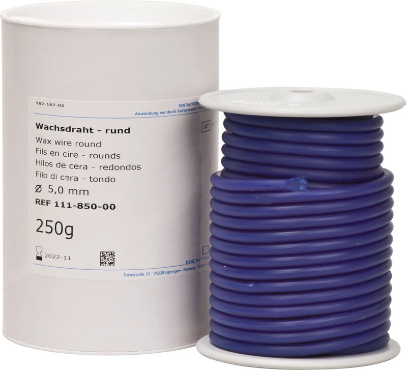 54533 - Wachsdraht - Rolle 250 g blau, rund, Ø 5 mm, Soft