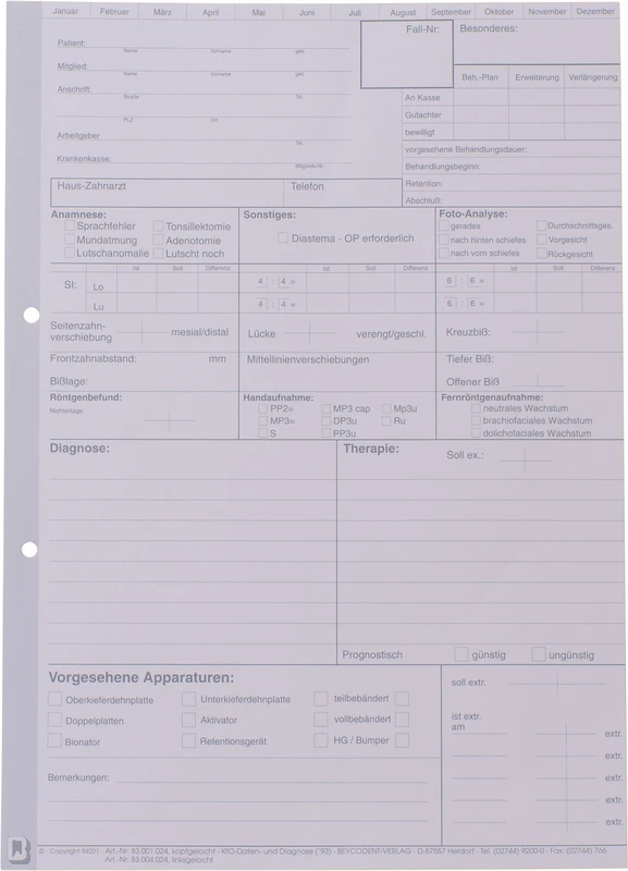 Packung 100 Stück, linksgelocht