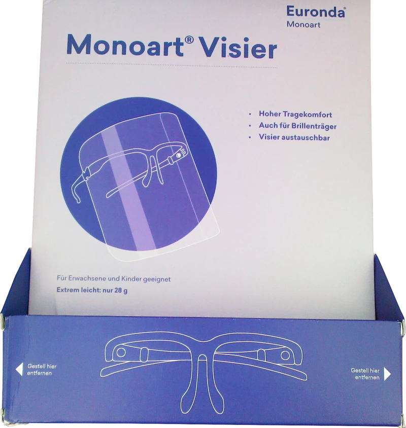 Packung Gestell transparent, 10 Visiere