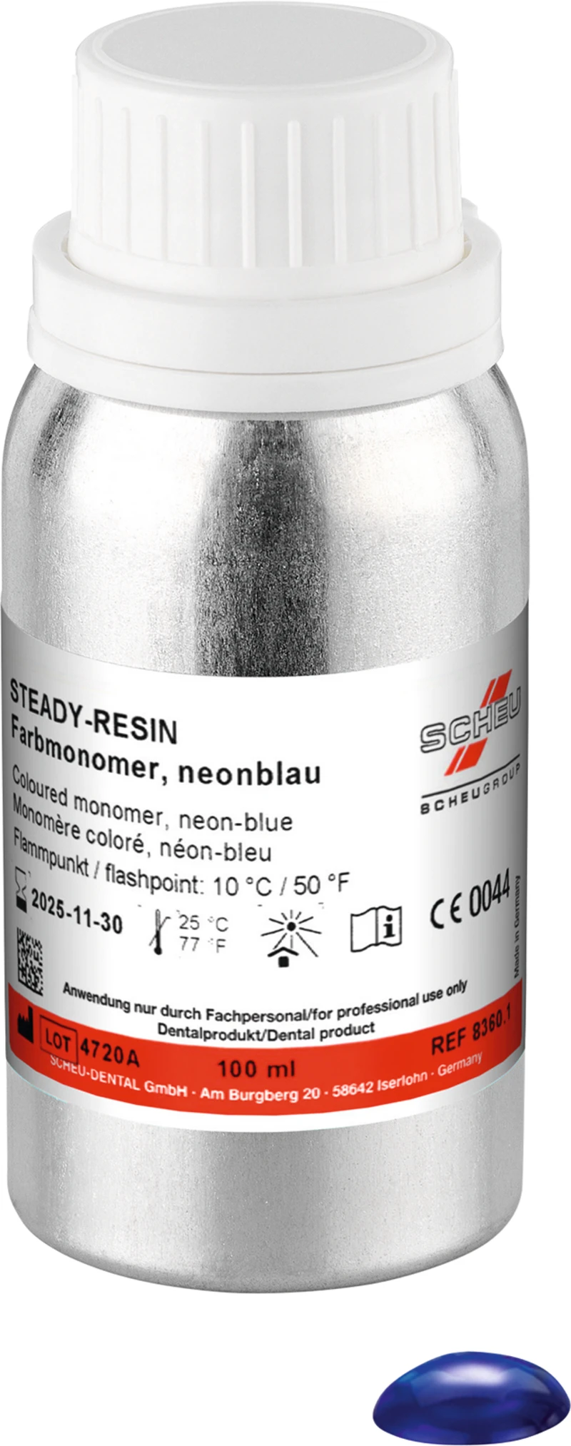 Flasche 100 ml neonblau