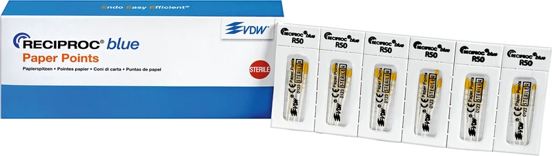 125423 - RECIPROC® blue Papierspitzen - Sortiment 180 Stück (90x ISO 025, 60x ISO 040, 30x ISO 050)