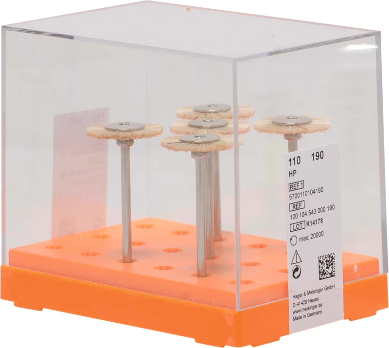 81220 - Polierbürste 110 - Packung 5 Stück weiß, Pferdehaar, HP, Figur 543, 1,5 mm, ISO 190